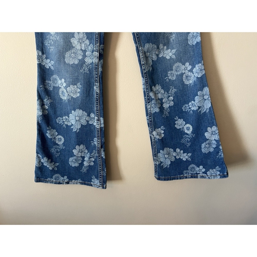 Abercrombie Kids High-Rise Flare Floral‎ Print Jeans Size 11/12 Regular - Picture 3 of 10
